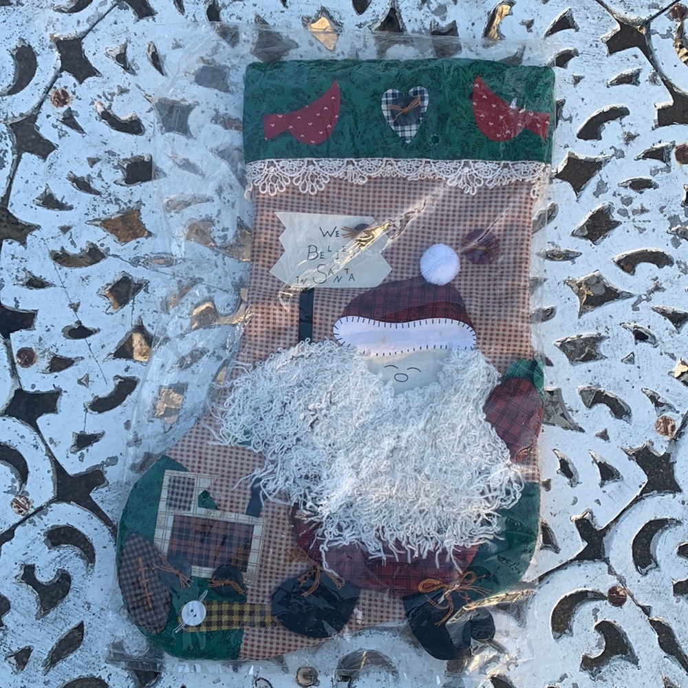 NWT - Decorated Christmas Stocking ~ Santa